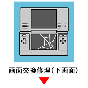 ds画面交換修理（下画面）